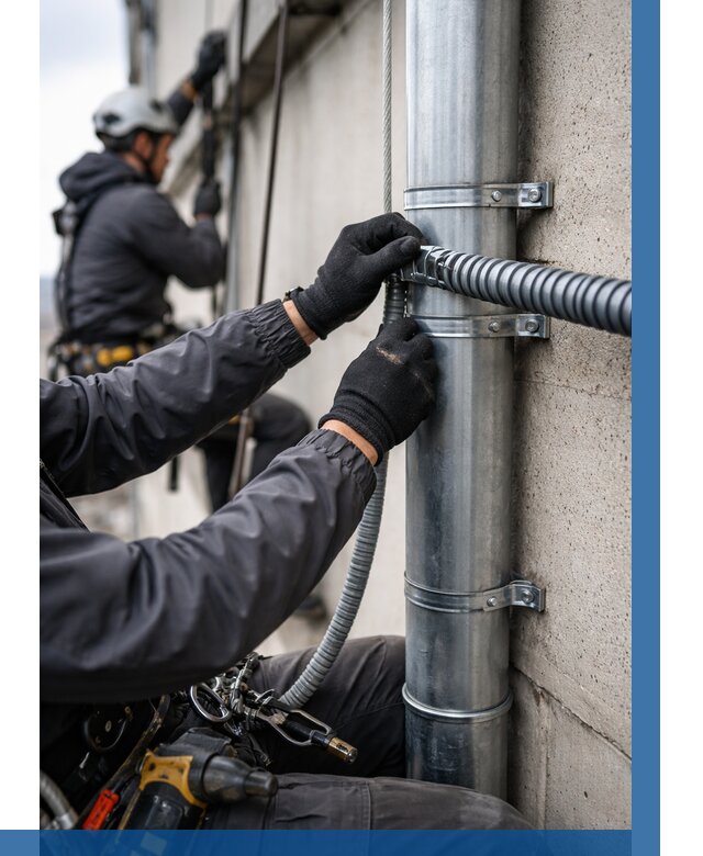 Монтаж гофры для кабеля в Канске от 328 р. | ВЫСОТНИК-Кнс