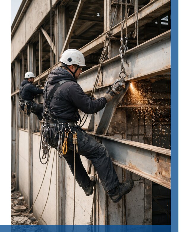 Демонтаж металлоконструкций на высоте в Канске от 7104р. |ВЫСОТНИК-Кнс