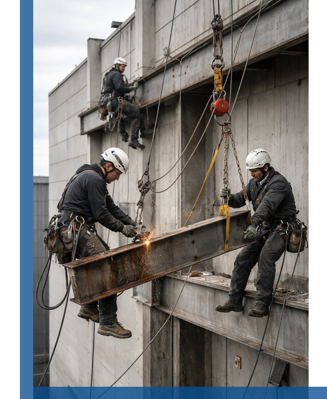 Демонтаж металлоконструкций на высоте в Канске под ключ