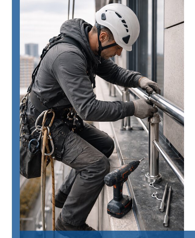 Монтаж ограждений на высоте в Канске для зданий и конструкций