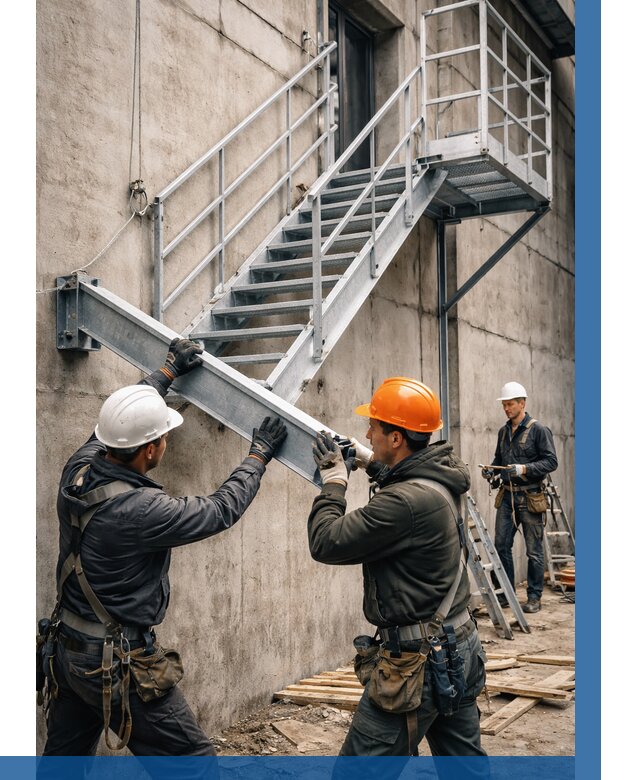 Монтаж металлических лестниц в Канске от 16394 р. | ВЫСОТНИК-Кнс