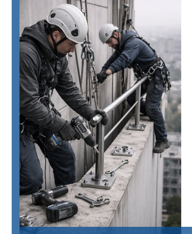 Монтаж перил на высоте в Канске для жилых и промобъектов