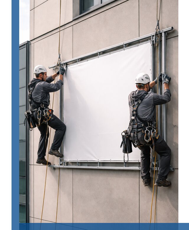 Монтаж наружной рекламной вывески в Канске под ключ