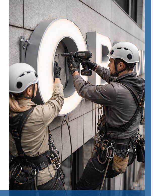 Монтаж световых букв в Канске от 3279 р. под ключ ВЫСОТНИК-Кнс