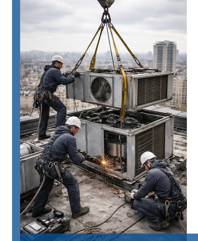 Демонтаж крышной установки в Канске любой сложности