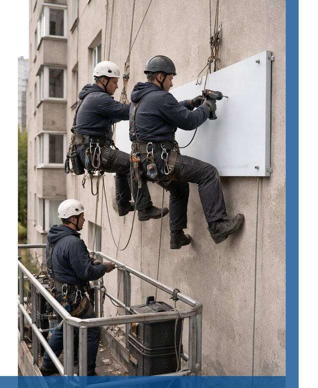 Монтаж табличек и указателей в Канске от 3825 р. | ВЫСОТНИК-Кнс