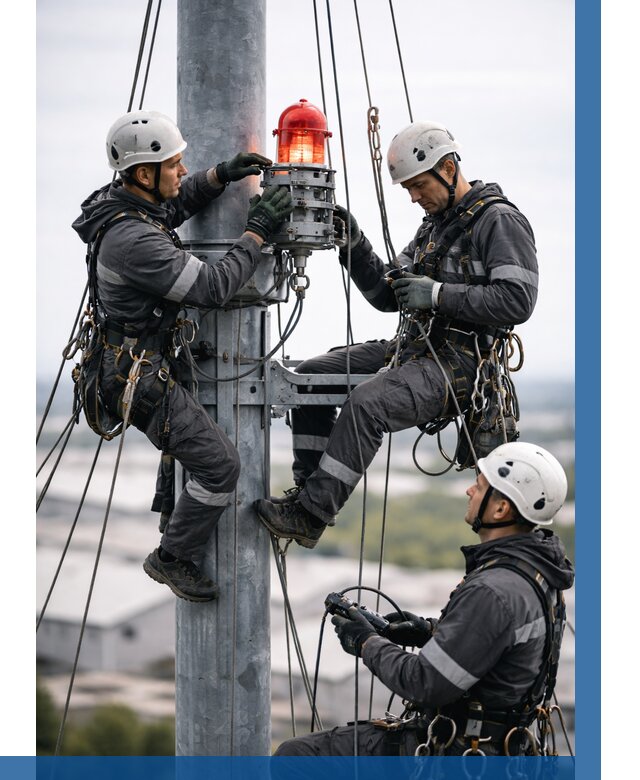 Монтаж заградительных огней в Канске от 9290 р. | ВЫСОТНИК-Кнс