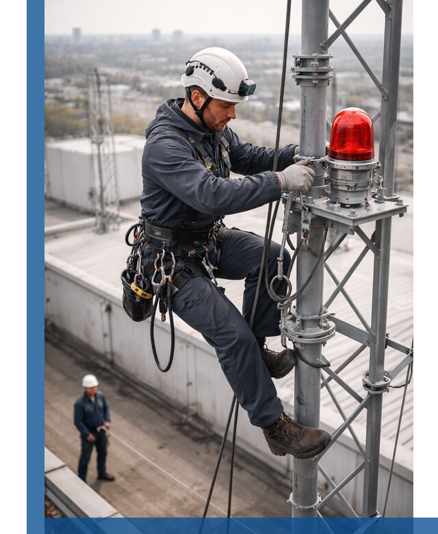 Монтаж заградительных огней и обслуживание объектов в Канске