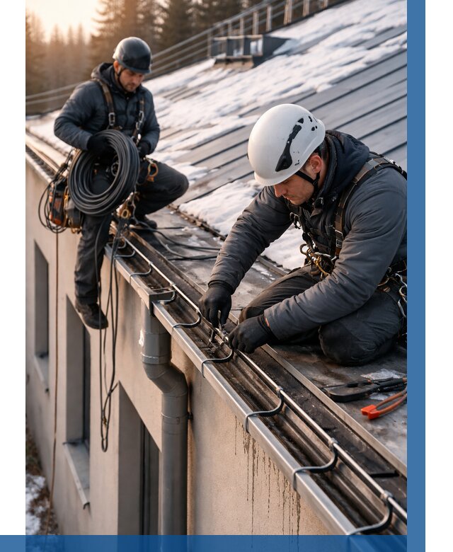 Монтаж греющего кабеля на кровле в Канске от 492 р. | ВЫСОТНИК-Кнс