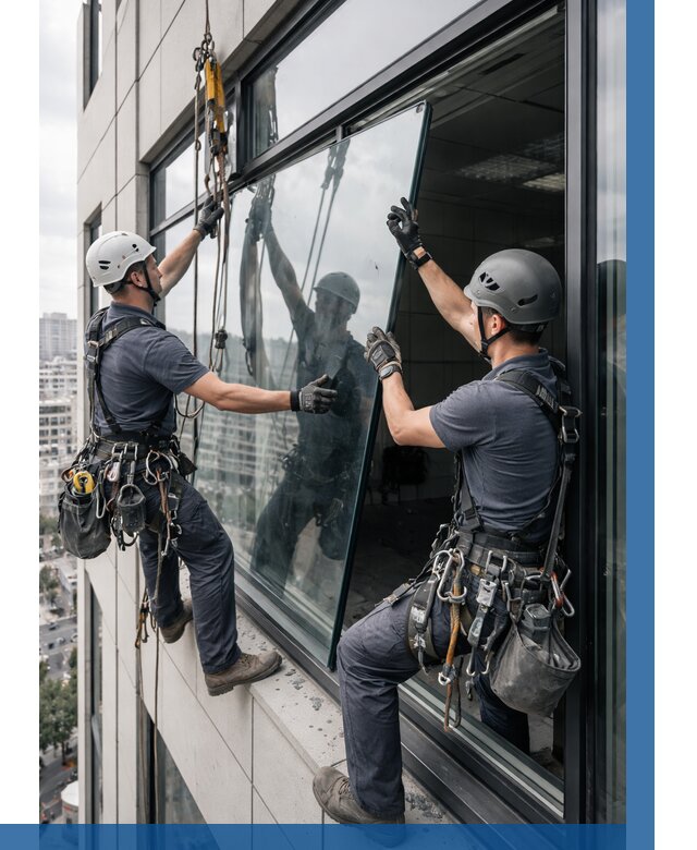 Замена стеклопакетов на высоте в Канске от 6011 р. | ВЫСОТНИК-Кнс