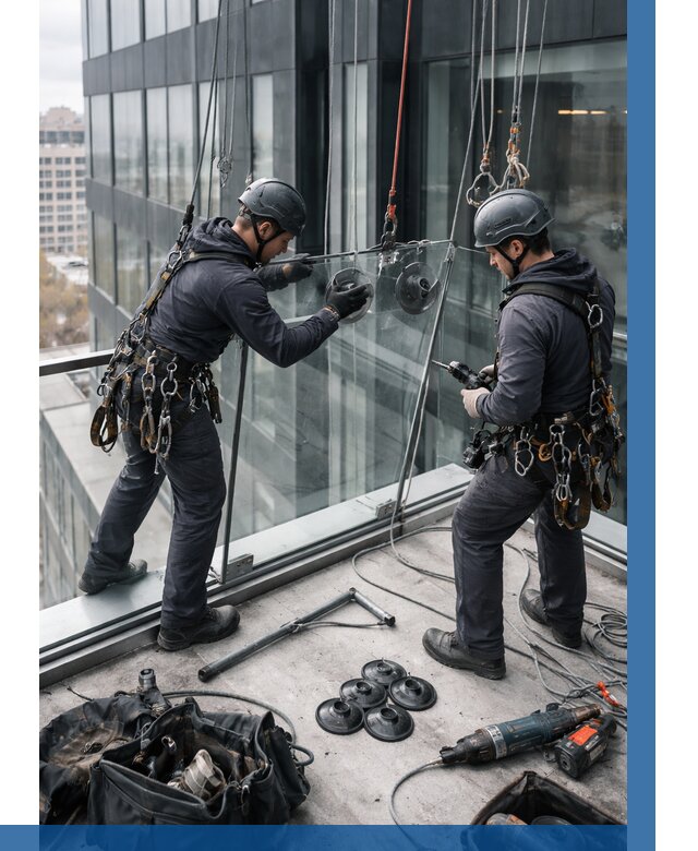 Монтаж стеклянных ограждений в Канске от 2732 р. | ВЫСОТНИК-Кнс