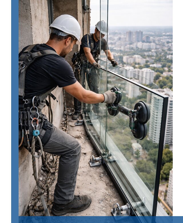 Монтаж стеклянных ограждений под ключ с гарантией в Канске