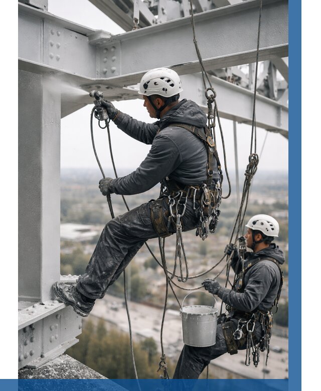 Покраска металлоконструкций на высоте в Канске 383 р |ВЫСОТНИК-Кнс