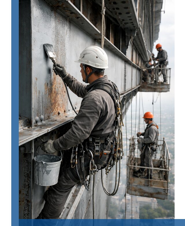 Покраска металлоконструкций на высоте в Канске профессионально