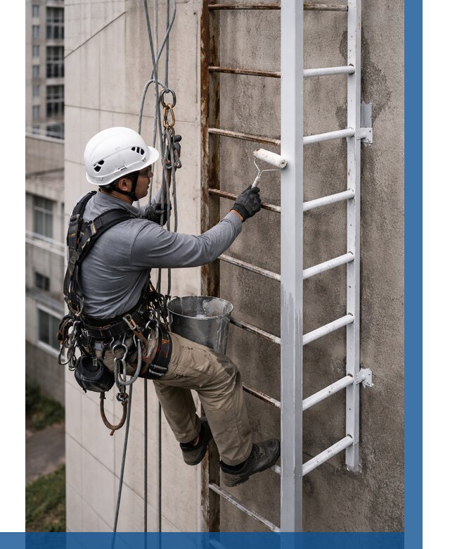 Покраска пожарных лестниц в Канске от 4918 р. | ВЫСОТНИК-Кнс