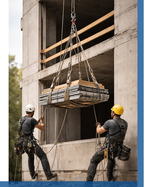 Подъем материала на этаж веревками в Канске от 1639 р. | ВЫСОТНИК-Кнс