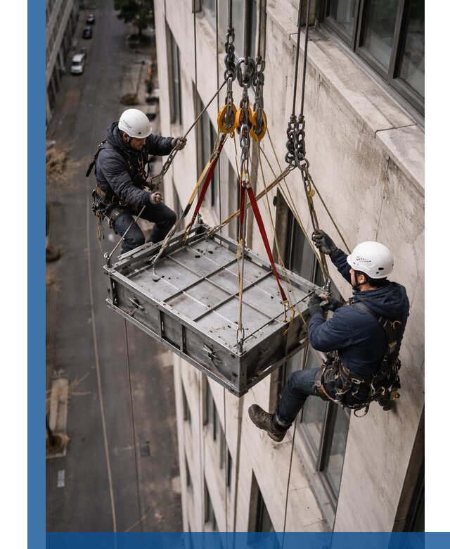 Спуск и подъем грузов по фасаду в Канске для зданий