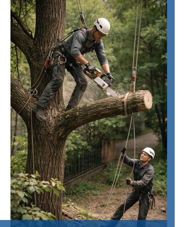 Спил деревьев альпинистами в Канске от 8743 р. | ВЫСОТНИК-Кнс