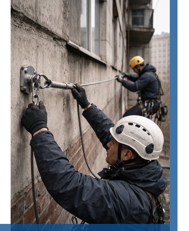 Монтаж анкерных линий в Канске от 3279 р. | ВЫСОТНИК-Кнс