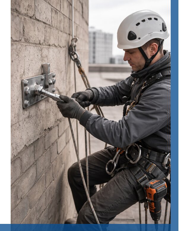 Установка анкерных точек в Канске от 3825 р. | ВЫСОТНИК-Кнс