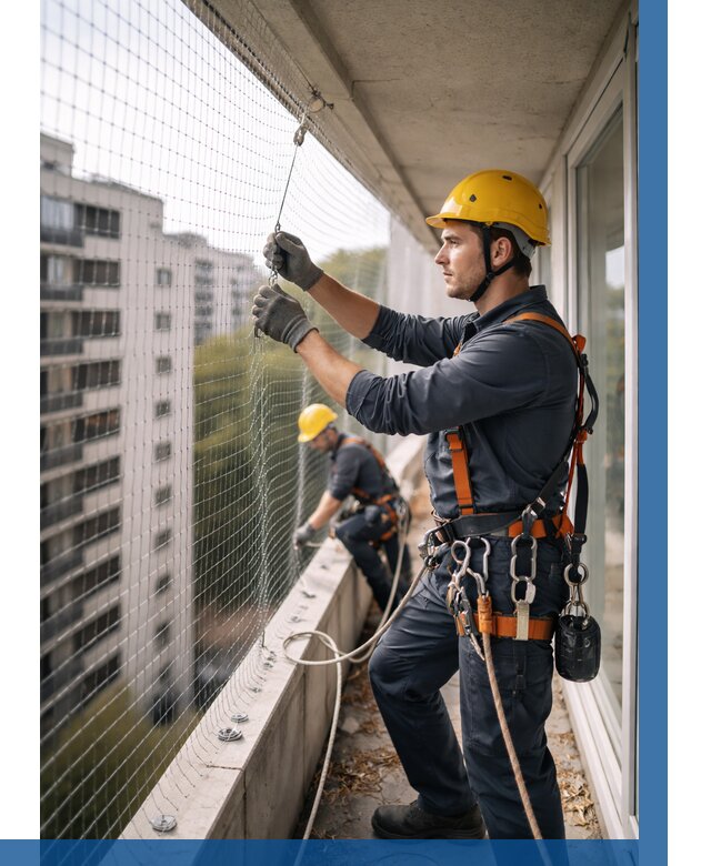 Монтаж сетки от птиц в Канске от 4918 р. | ВЫСОТНИК-Кнс