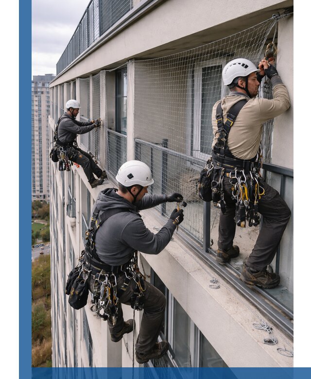 Профессиональный монтаж защитной сетки от птиц в Канске